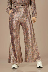 Seamless Paisley Printed Velvet Bottom Wear For Women