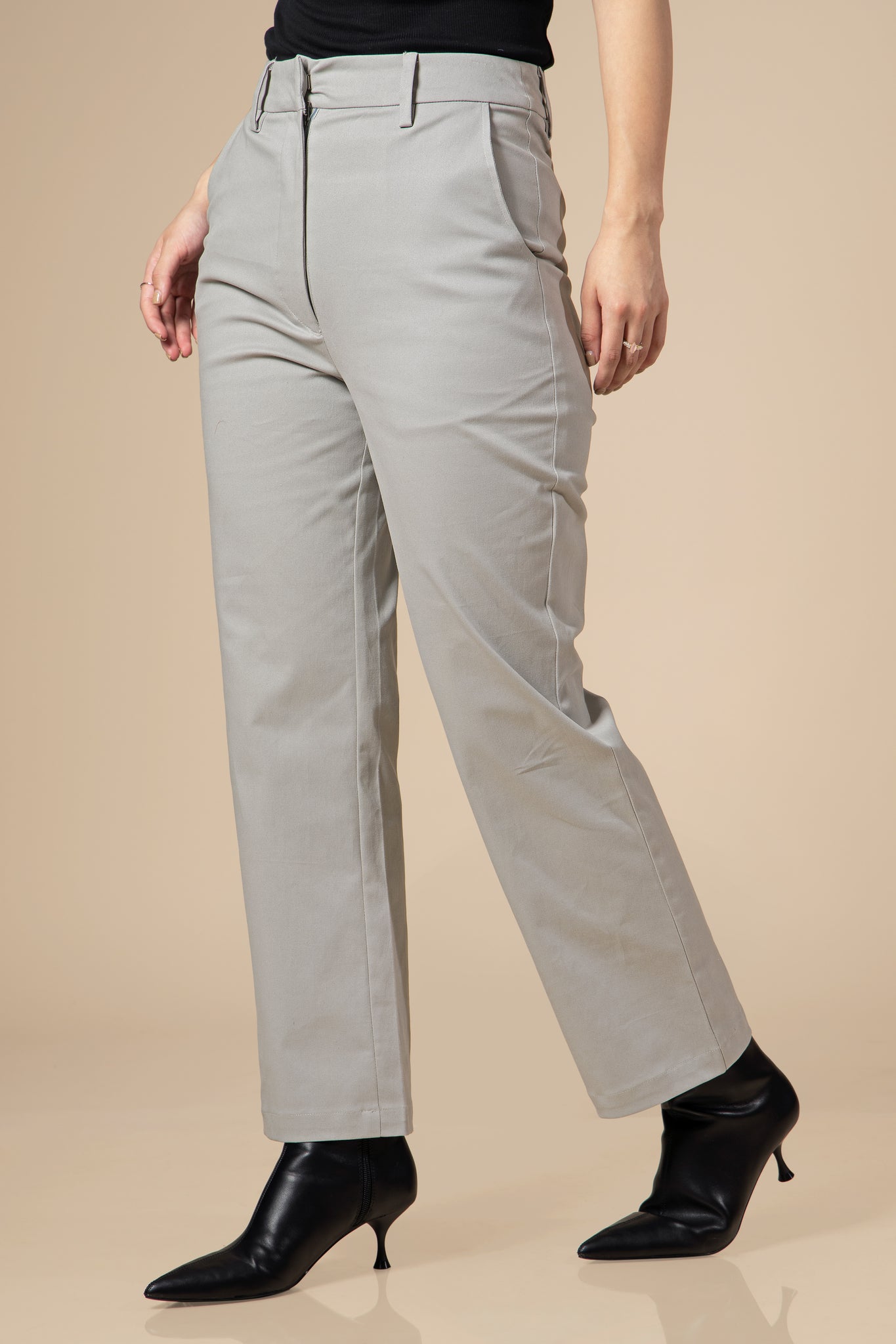 Grey Formal Ladies Bottom Wear - Main Image