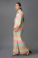 Stripes Regular Fit Flared Bottom Co-Ord Set