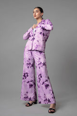 Tie & Dye Notched Collar Luxe Co-Ord Set