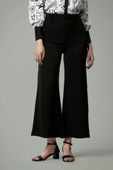 Black Regular Fit Zip Closure Bottom