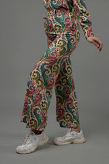 Paisley Regular Fit Zip Closure Bottom