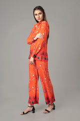 Trendy Floral Spread Collar Co-Ord Set For Women
