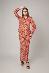 Retro Geometric Co-Ord Set For Women