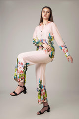 Trendy Leaf Print Co-Ord Set For Women