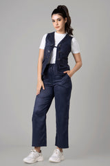 Womens Luxe Suede Tie Up Waistcoat Co-Ord Set