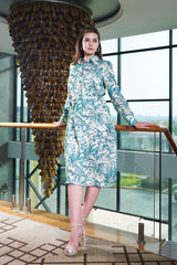 Tropical Tie Belt Shirt Dress