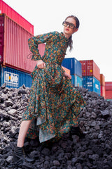 Floral Gather Detailed Maxi Dress