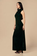 Highneck Bodycon Velvet Maxi Dress For Women