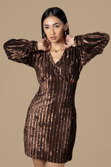 Chocolate Imported Velvet Midi Dress For Women