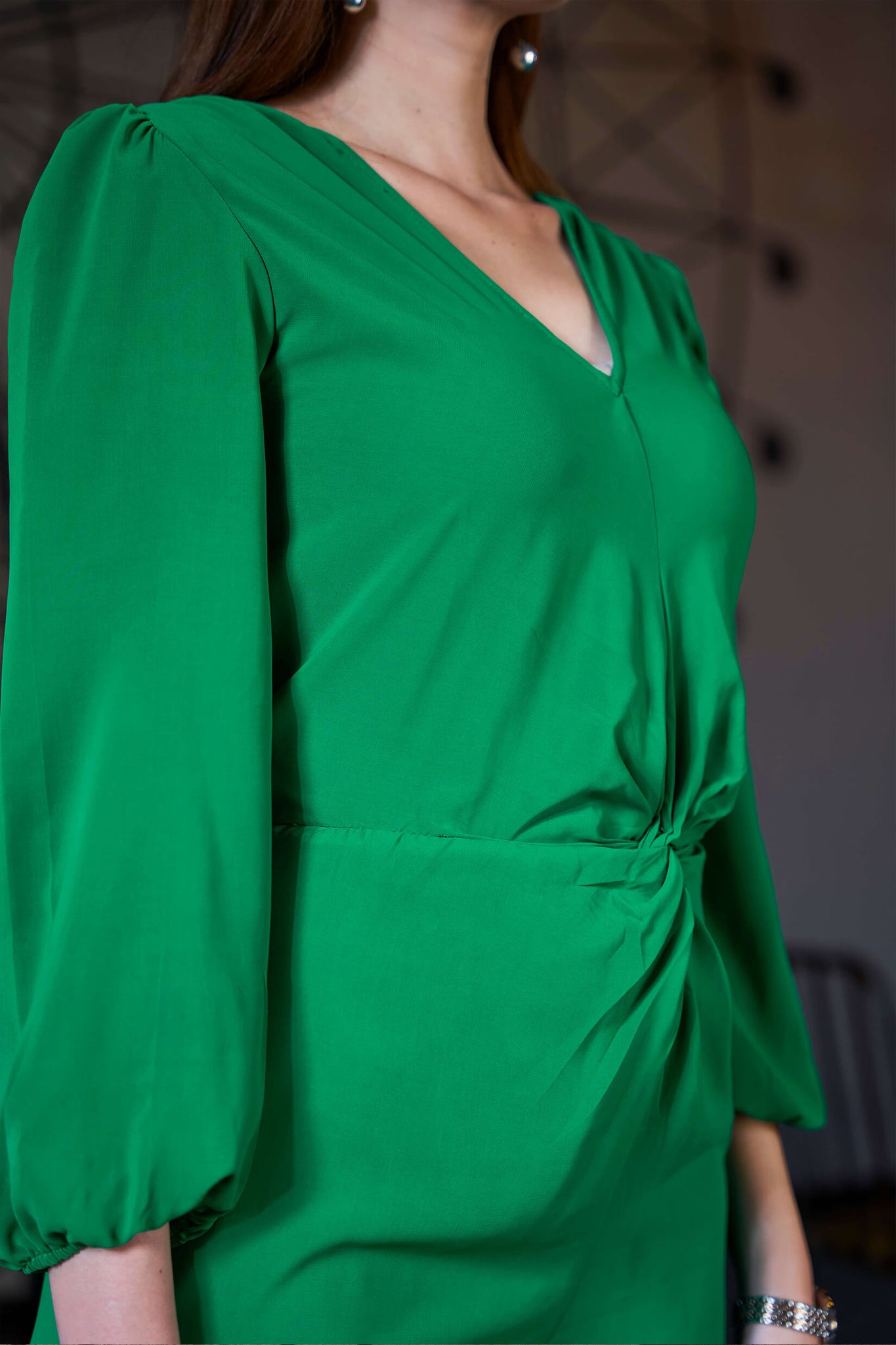 Green Front Knot Jumpsuit