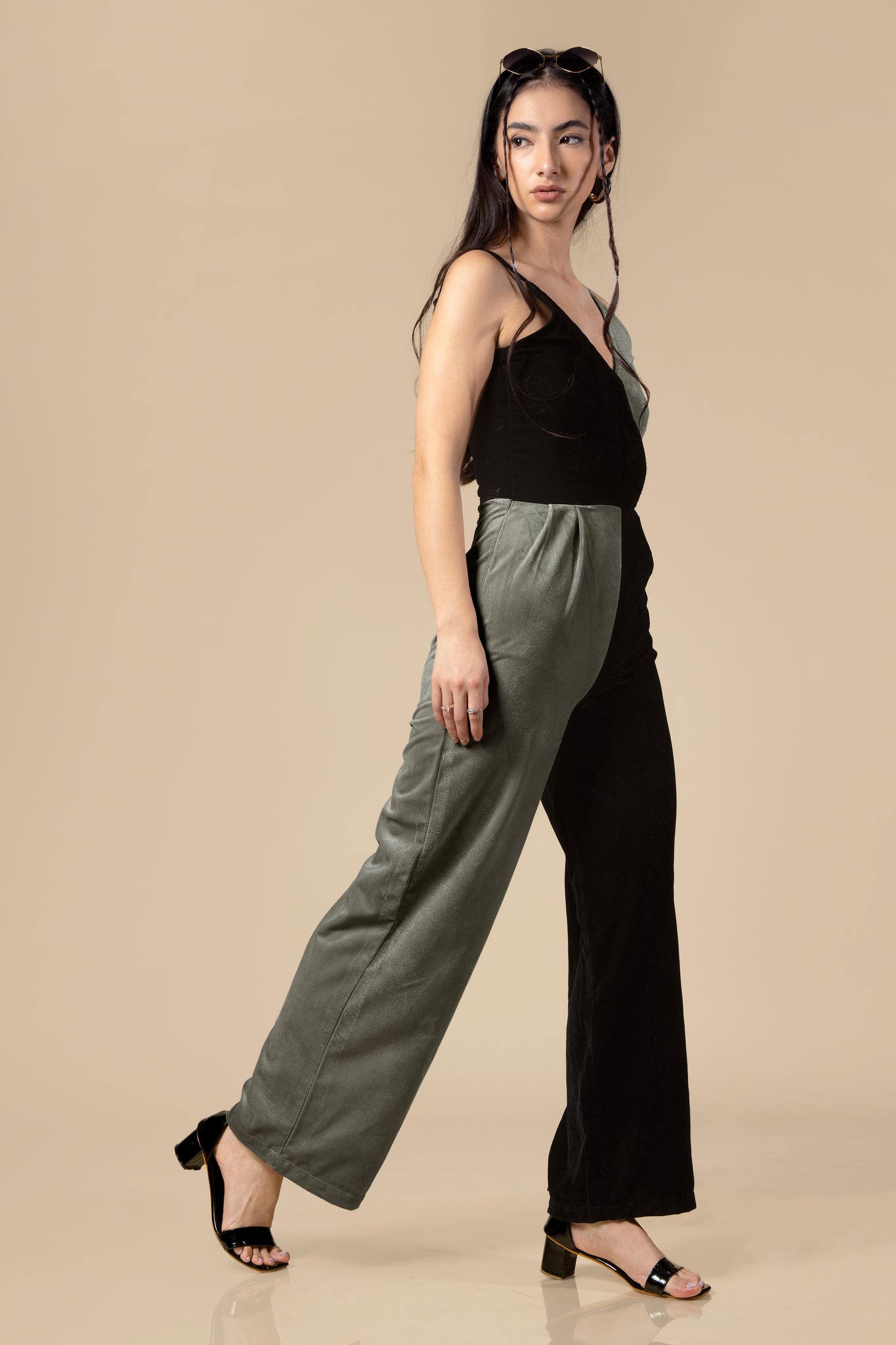 Contrast Strappy Jumpsuit for Women