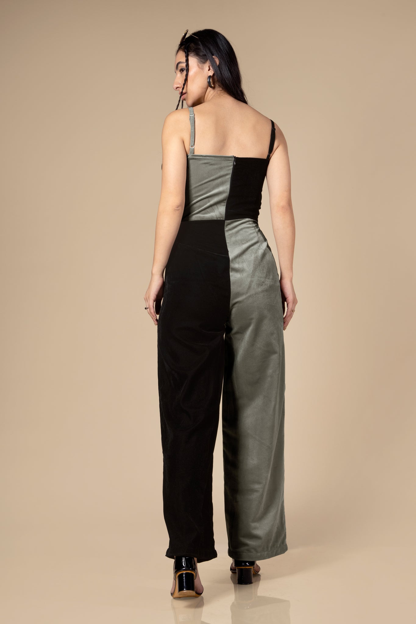 Contrast Strappy Jumpsuit for Women