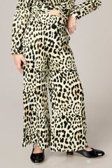 Leopard Print High Rise Parallel Trouser For Girls
