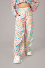 Spiral Wide Leg Flared Trouser For Girls