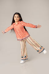Emblem Flared Bottom Co-Ord Set For Girls