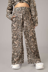 Snake Print High Rise Parallel Trouser For Girls