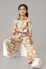 Floral Checks Regular Fir Co-ord Set For Girls
