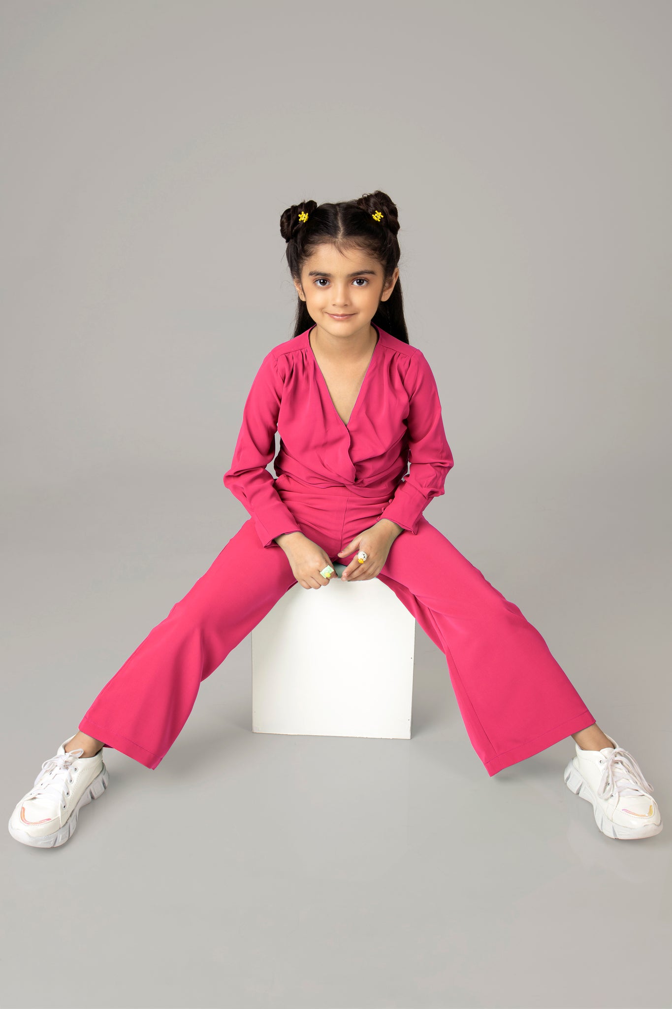 Pink Twisted Knot Co-ord Set For Girls
