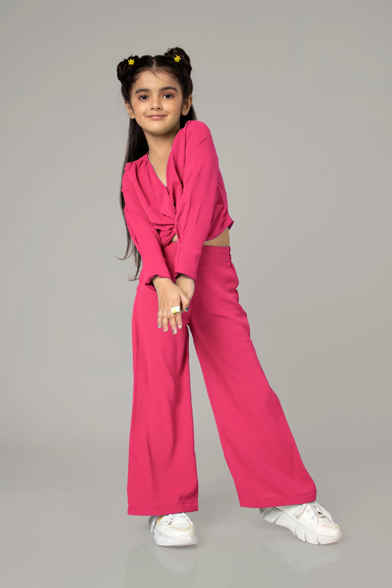 Pink Twisted Knot Co-ord Set For Girls