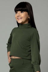 Girls' High Neck Full Sleeve Top For Girls