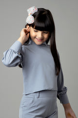 Girls' High Neck Full Sleeve Top For Girls