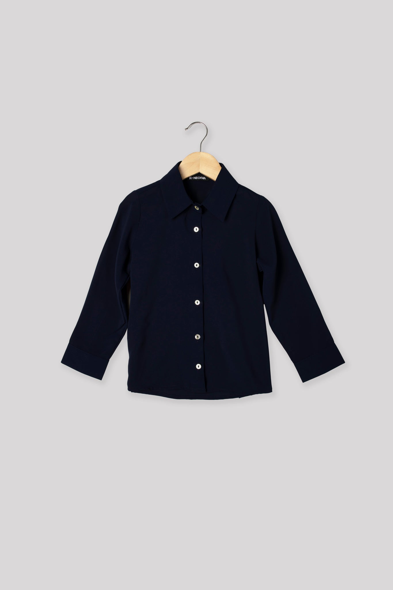 Navy Blue Regular Fit Casual Shirt For Girls