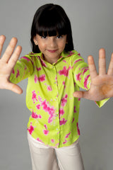 Tie & Dye Regular Fit Shirt For Girls