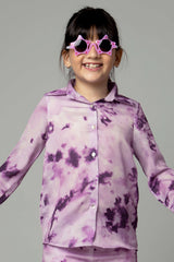 Tie & Dye Spared Collar Shirt For Girls