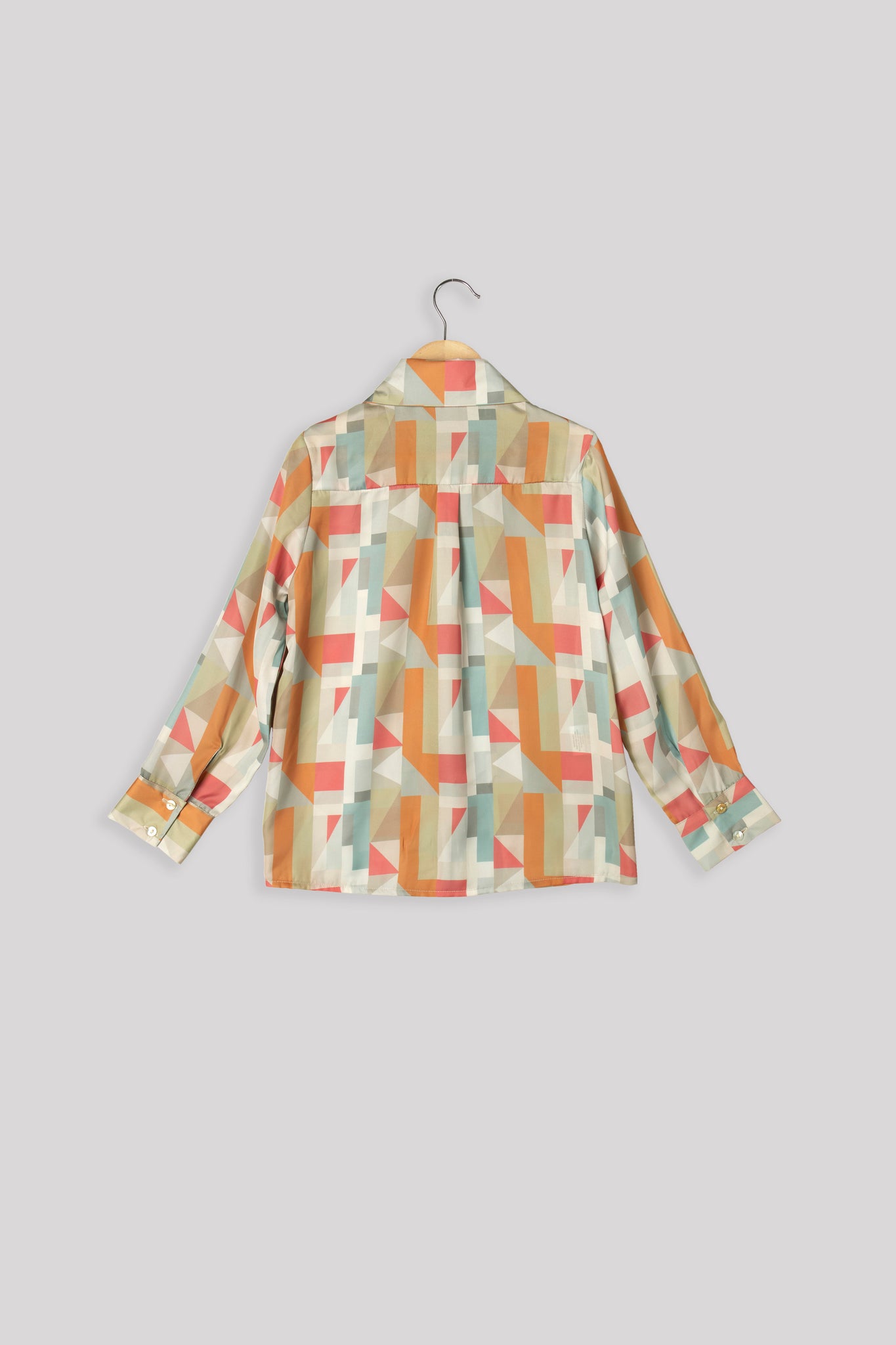 Abstract Spread Collar Shirt For Girls