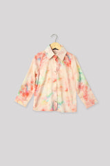 Tie And Dye Spread Collar Shirt for Girls
