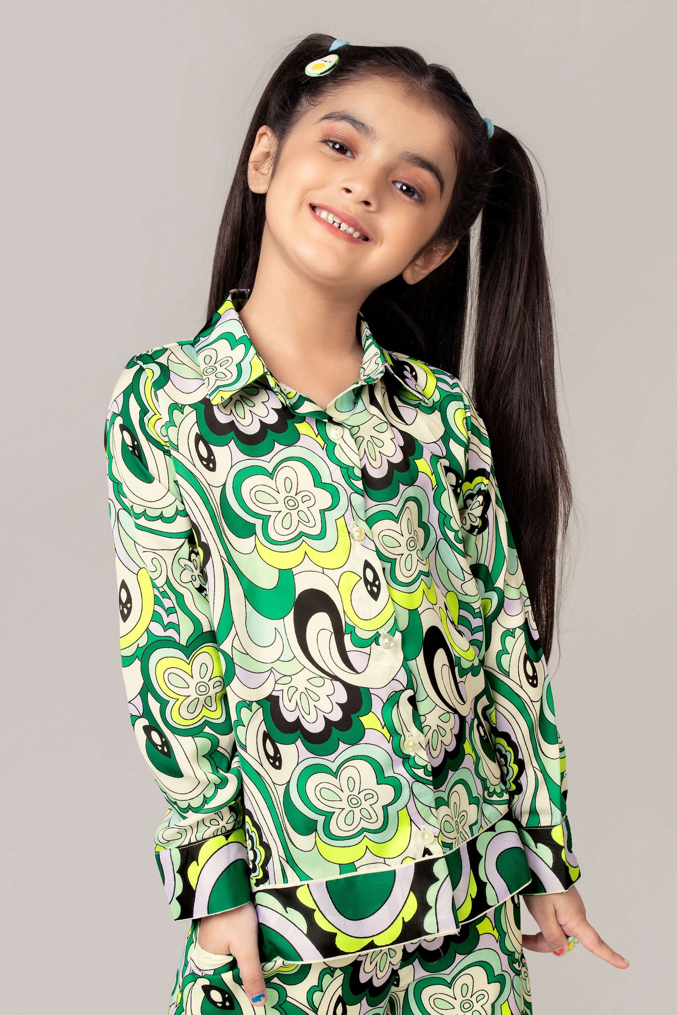 Abstract Collar Neck Shirt For Girls