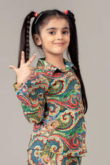 Paisley Regular Fit Collar Neck Shirt For Girls