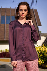 Wine Regular Fit Casual Shirt