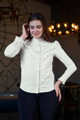 Ravine Frill Detail Yoke High Neck Shirt