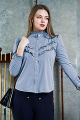 Ravine Frill Detail Yoke High Neck Shirt