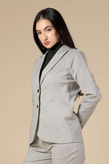 Front Pocket Lapel Blazer For Women