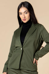 Front Pocket Lapel Blazer For Women