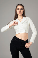 Cropped Wrap Shirt For Women