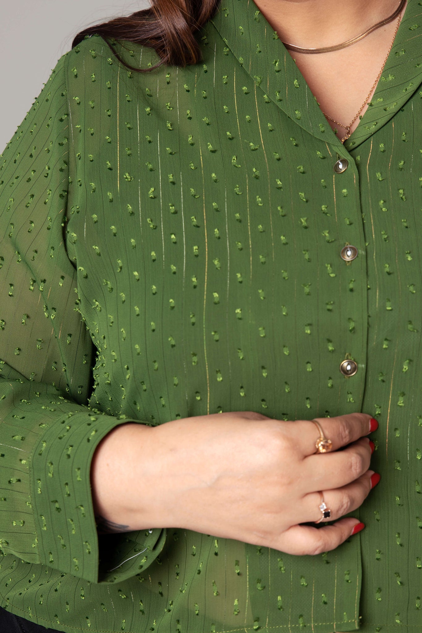 Green Casual Shirt For Women