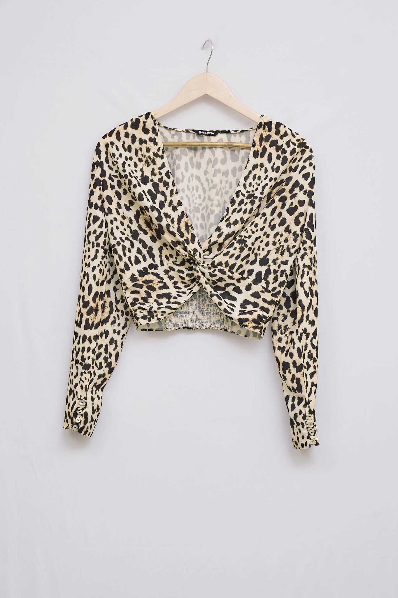Leopard Print Twisted Knot Crop Top