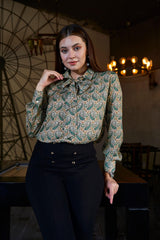 Paisley Regular Fit Bow Tie Casual Shirt