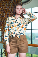 Floral Lurex Regular Fit Casual Shirt