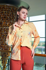 Tie & Dye Lurex Regular Fit Casual Shirt