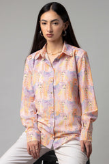 Leopard Print Collar Neck Shirt