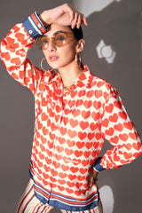 Heart Regular Fit Collar Shirt