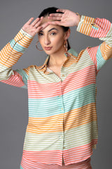 Stripes Regular Fit Collar Neck Shirt