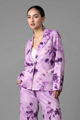 Tie & dye Notched Collar Blazer For Women