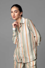 Stripes Collar Neck Regular Fit Shirt
