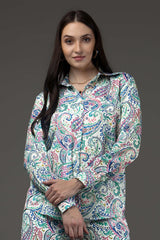 Paisley Regular Fit Spread Collar Shirt